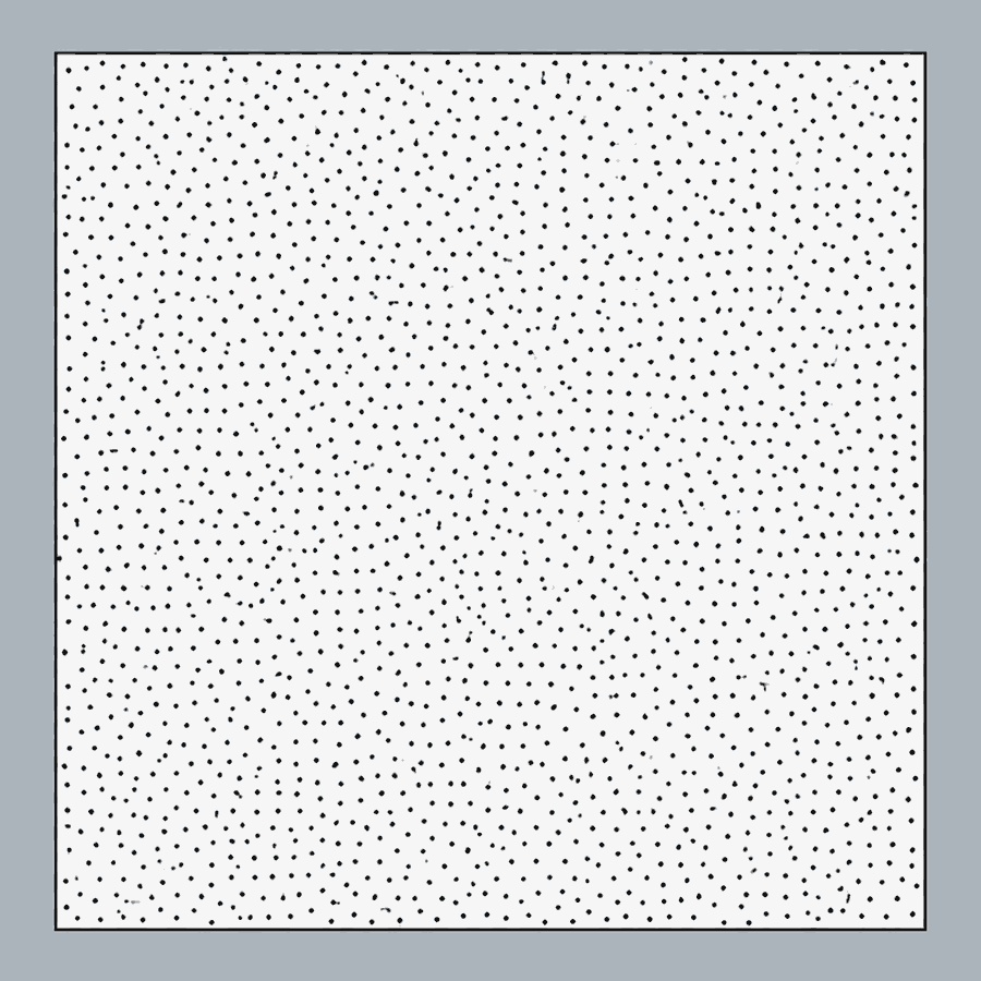 模式図。速く凍らせた断面。直径100〜500マイクロメートルほどの小さな円形の気泡が、画面全体に密に並ぶ。